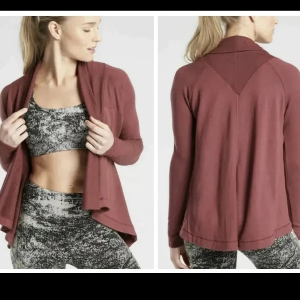 Athleta Nirvana Wear Two Ways Wrap Size Small Open Cardigan Long Sleeve READ - Picture 1 of 8
